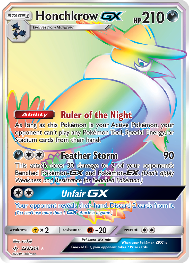 Honchkrow GX (223/214) [Sun & Moon: Unbroken Bonds] | Arkham Games and Comics