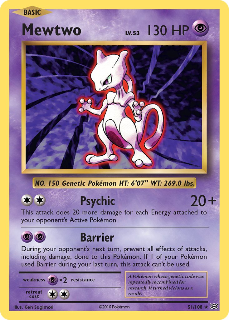 Mewtwo (51/108) (Theme Deck Exclusive) [XY: Evolutions] | Arkham Games and Comics