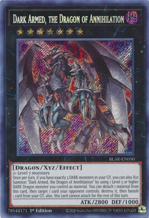 Dark Armed, the Dragon of Annihilation [BLAR-EN050] Secret Rare | Arkham Games and Comics