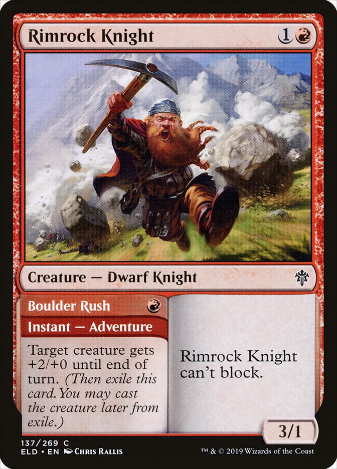 Rimrock Knight // Boulder Rush [Throne of Eldraine] | Arkham Games and Comics