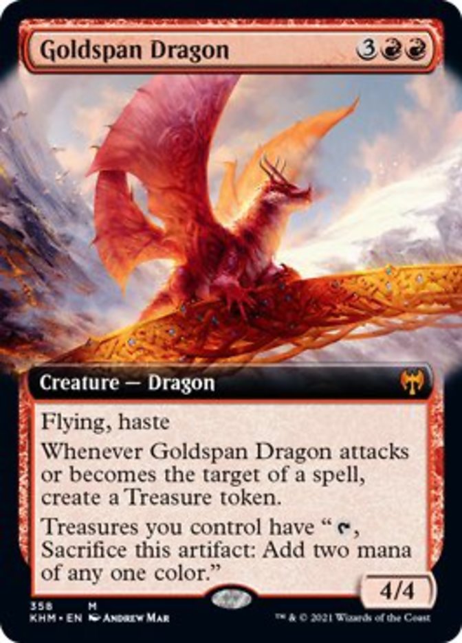 Goldspan Dragon (Extended Art) [Kaldheim] | Arkham Games and Comics