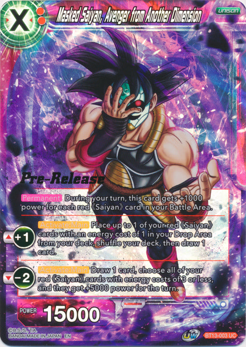 Masked Saiyan, Avenger from Another Dimension (BT13-003) [Supreme Rivalry Prerelease Promos] | Arkham Games and Comics