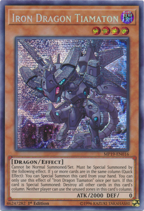 Iron Dragon Tiamaton [MP19-EN016] Prismatic Secret Rare | Arkham Games and Comics