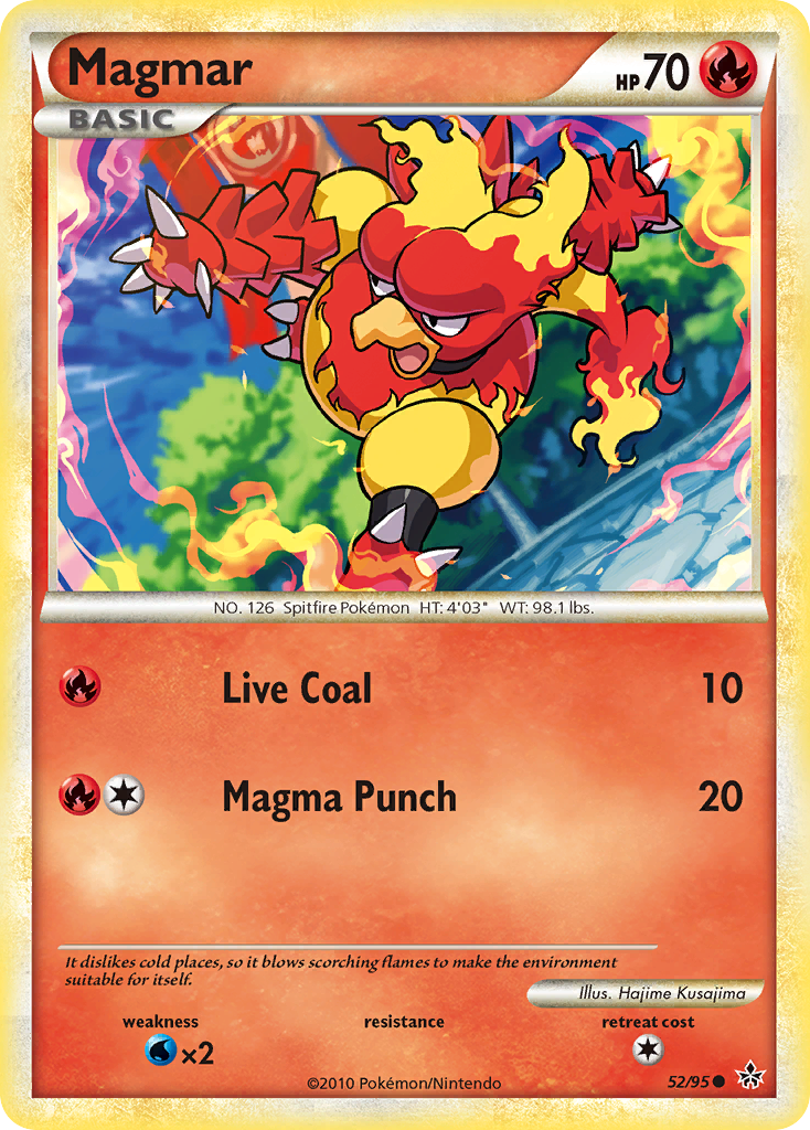 Magmar (52/95) [HeartGold & SoulSilver: Unleashed] | Arkham Games and Comics