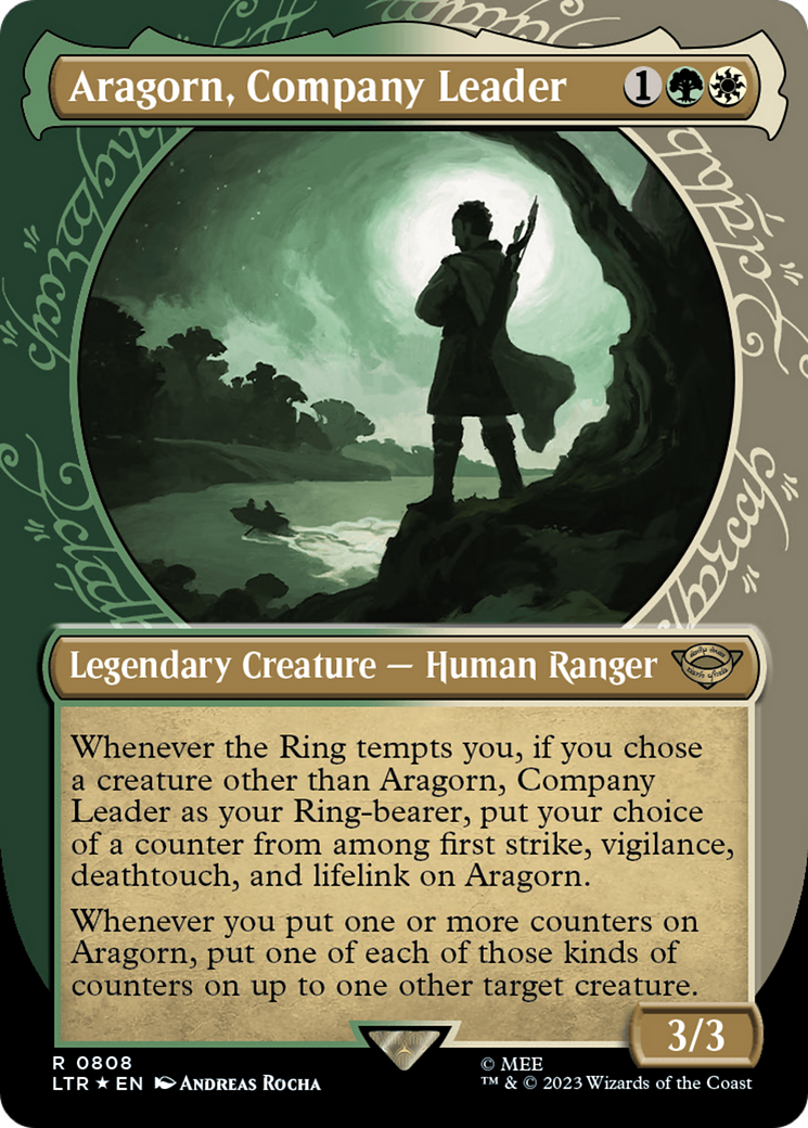 Aragorn, Company Leader (Showcase) (Surge Foil) [The Lord of the Rings: Tales of Middle-Earth] | Arkham Games and Comics