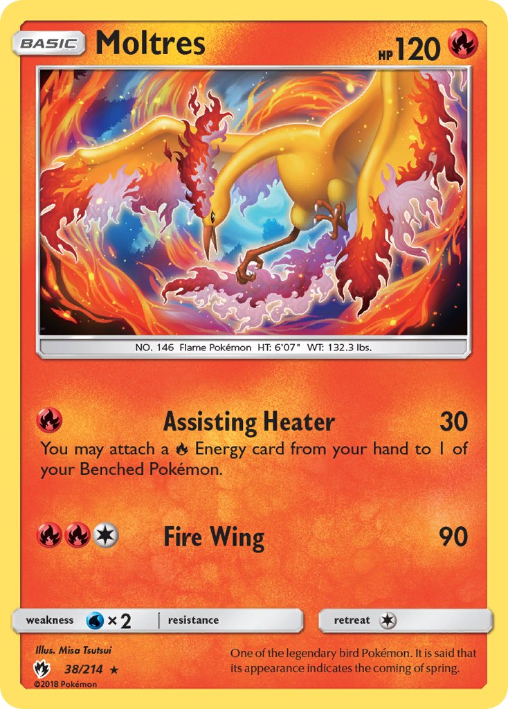 Moltres (38/214) (Let's Play, Eevee) Cracked Ice Holo) (Theme Deck Exclusive) [Sun & Moon: Lost Thunder] | Arkham Games and Comics