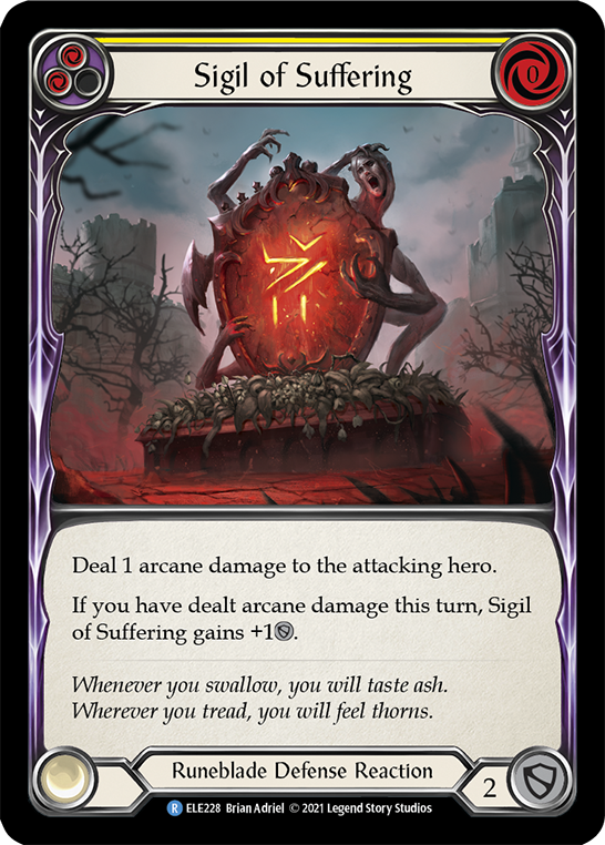 Sigil of Suffering (Yellow) [ELE228] (Tales of Aria)  1st Edition Rainbow Foil | Arkham Games and Comics