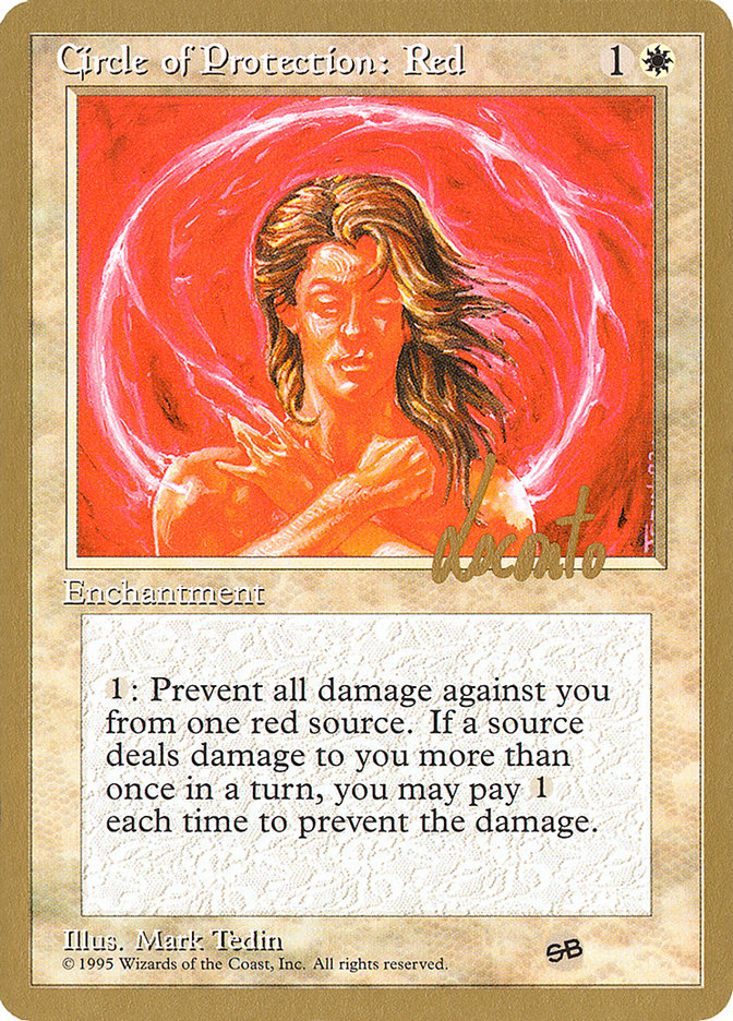 Circle of Protection: Red (Michael Loconto) (SB) (4ED) [Pro Tour Collector Set] | Arkham Games and Comics