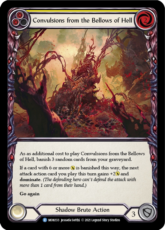 Convulsions from the Bellows of Hell (Yellow) [MON133-RF] (Monarch)  1st Edition Rainbow Foil | Arkham Games and Comics