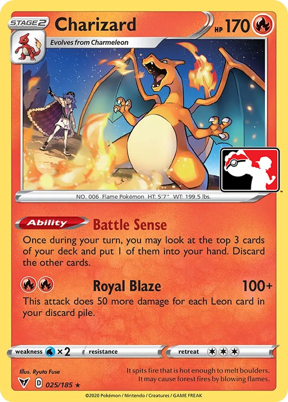 Charizard (025/185) [Prize Pack Series One] | Arkham Games and Comics