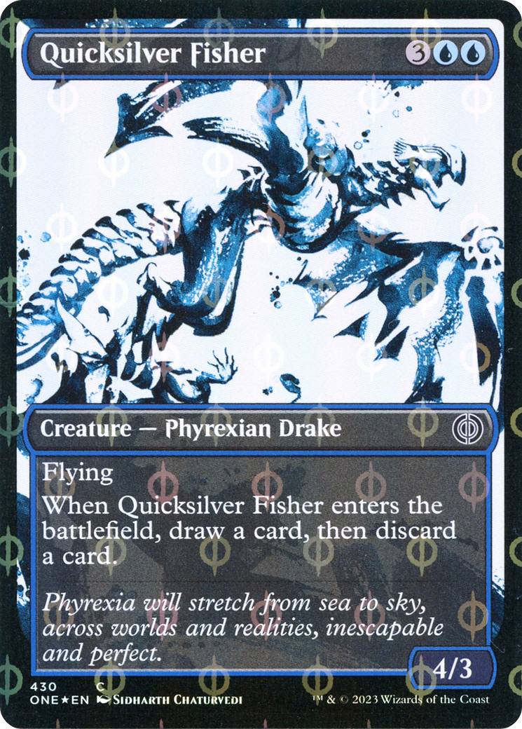 Quicksilver Fisher (Showcase Ichor Step-and-Compleat Foil) [Phyrexia: All Will Be One] | Arkham Games and Comics