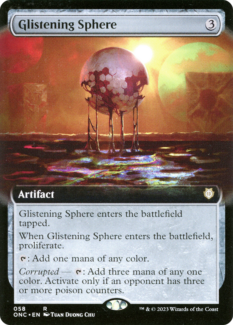 Glistening Sphere (Extended Art) [Phyrexia: All Will Be One Commander] | Arkham Games and Comics