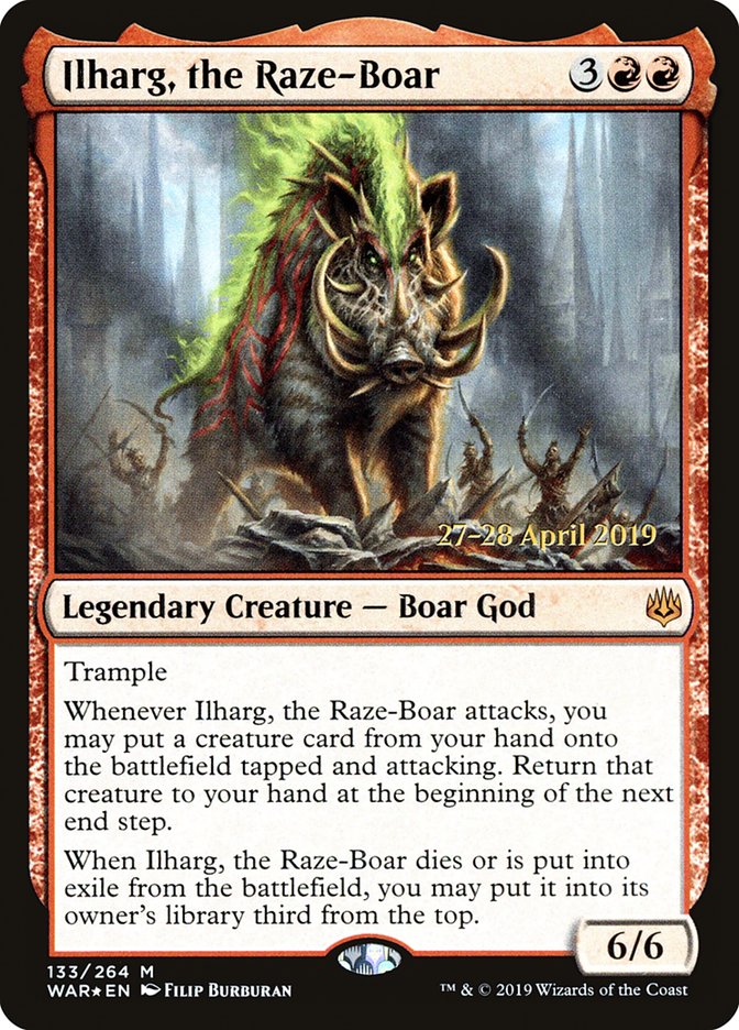 Ilharg, the Raze-Boar  [War of the Spark Prerelease Promos] | Arkham Games and Comics