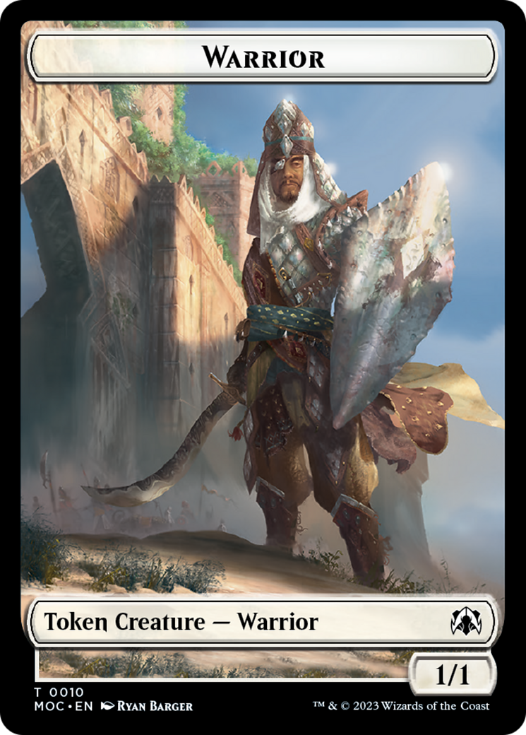 Warrior // Elspeth, Sun's Champion Emblem Double-Sided Token [March of the Machine Commander Tokens] | Arkham Games and Comics