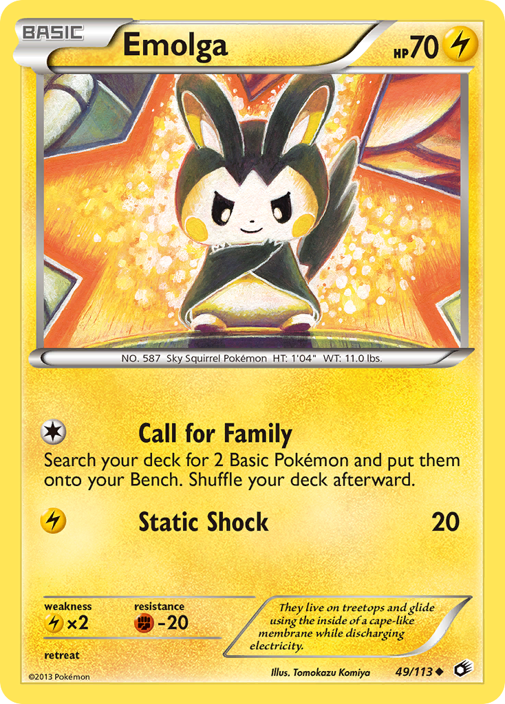 Emolga (49/113) [Black & White: Legendary Treasures] | Arkham Games and Comics