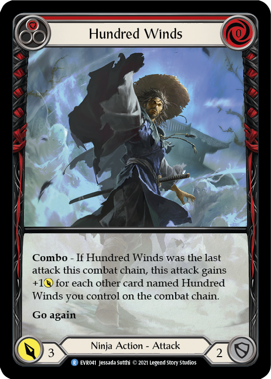 Hundred Winds (Red) [EVR041] (Everfest)  1st Edition Extended Art Rainbow Foil | Arkham Games and Comics