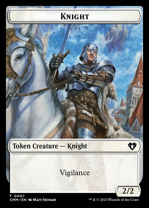 Treasure // Knight Double-Sided Token [Commander Masters Tokens] | Arkham Games and Comics