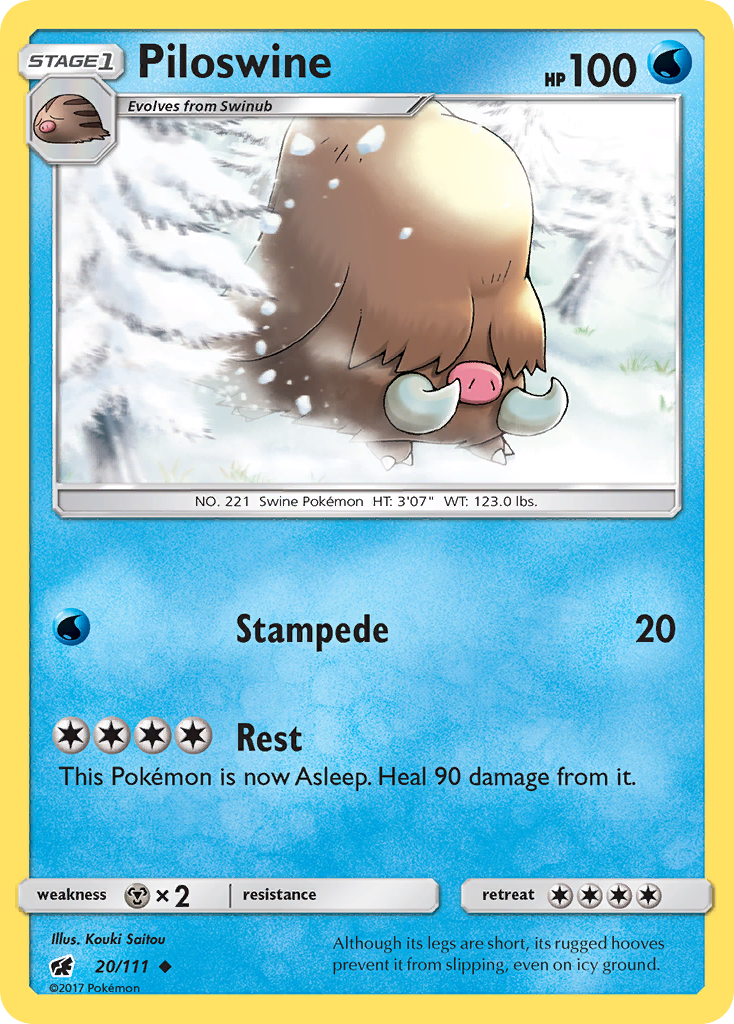 Piloswine (20/111) [Sun & Moon: Crimson Invasion] | Arkham Games and Comics