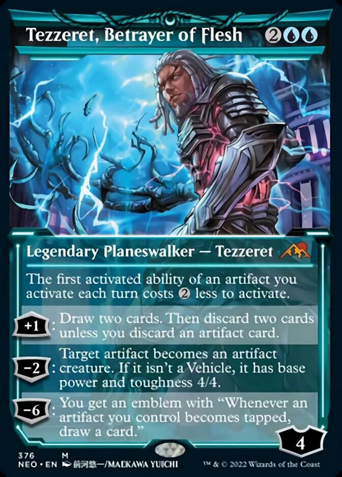 Tezzeret, Betrayer of Flesh (Showcase Soft Glow) [Kamigawa: Neon Dynasty] | Arkham Games and Comics