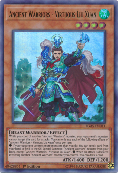 Ancient Warriors - Virtuous Liu Xuan [IGAS-EN011] Ultra Rare | Arkham Games and Comics