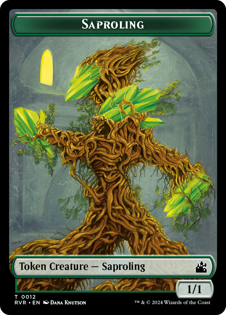 Saproling // Centaur Double-Sided Token [Ravnica Remastered Tokens] | Arkham Games and Comics