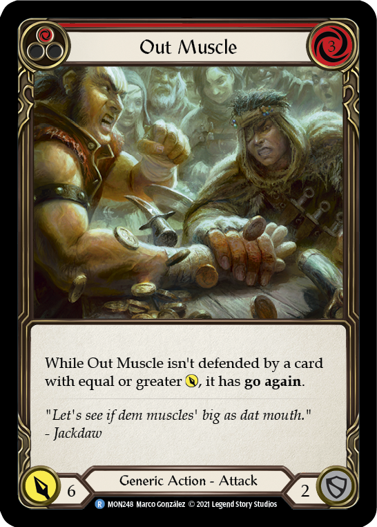 Out Muscle (Red) [MON248-RF] (Monarch)  1st Edition Rainbow Foil | Arkham Games and Comics