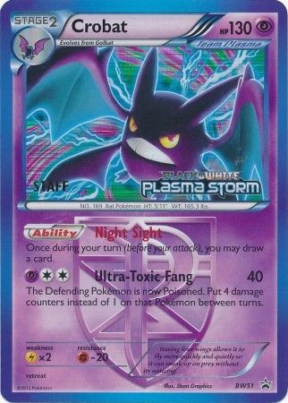 Crobat Team Plasma (BW51) (Staff Prerelease Promo) [Black & White: Black Star Promos] | Arkham Games and Comics