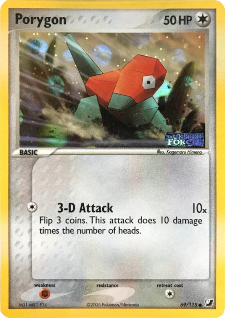 Porygon (69/115) (Stamped) [EX: Unseen Forces] | Arkham Games and Comics