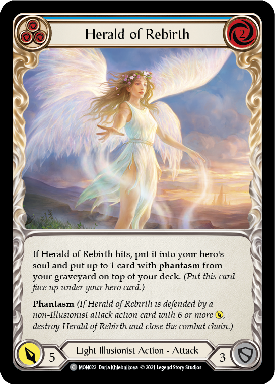 Herald of Rebirth (Blue) [MON022] (Monarch)  1st Edition Normal | Arkham Games and Comics