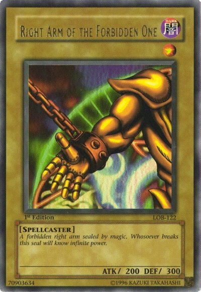 Right Arm of the Forbidden One [LOB-122] Ultra Rare | Arkham Games and Comics