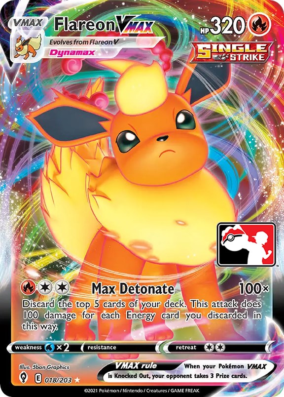 Flareon VMAX (018/203) [Prize Pack Series One] | Arkham Games and Comics