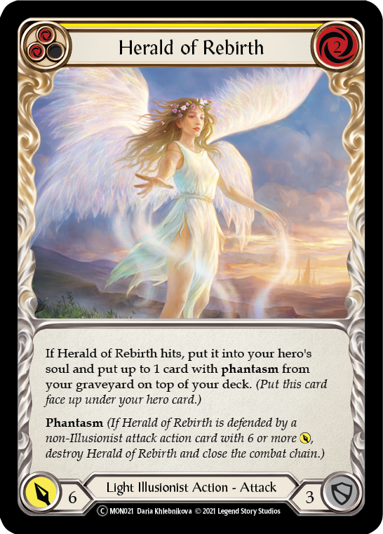 Herald of Rebirth (Yellow) [U-MON021-RF] (Monarch Unlimited)  Unlimited Rainbow Foil | Arkham Games and Comics