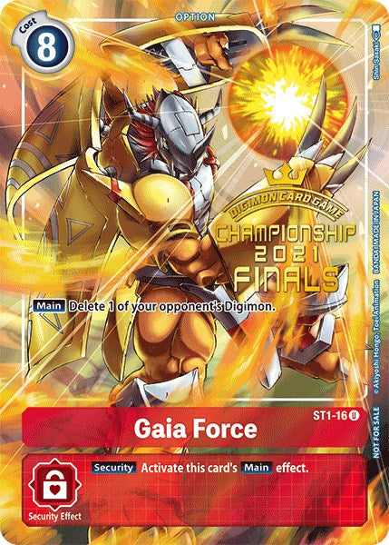 Gaia Force [ST1-16] (2021 Championship Finals Tamer's Evolution Pack) [Starter Deck: Gaia Red Promos] | Arkham Games and Comics