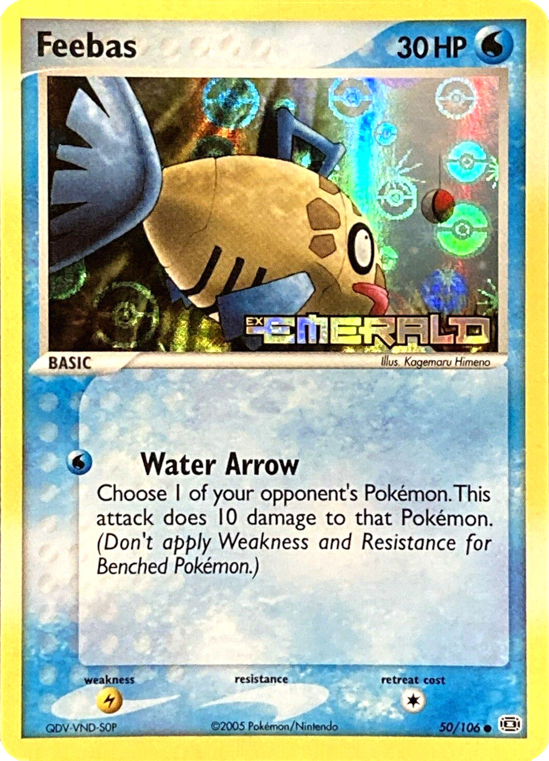 Feebas (50/106) (Stamped) [EX: Emerald] | Arkham Games and Comics