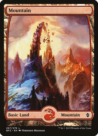 Mountain (267) - Full Art [Battle for Zendikar] | Arkham Games and Comics