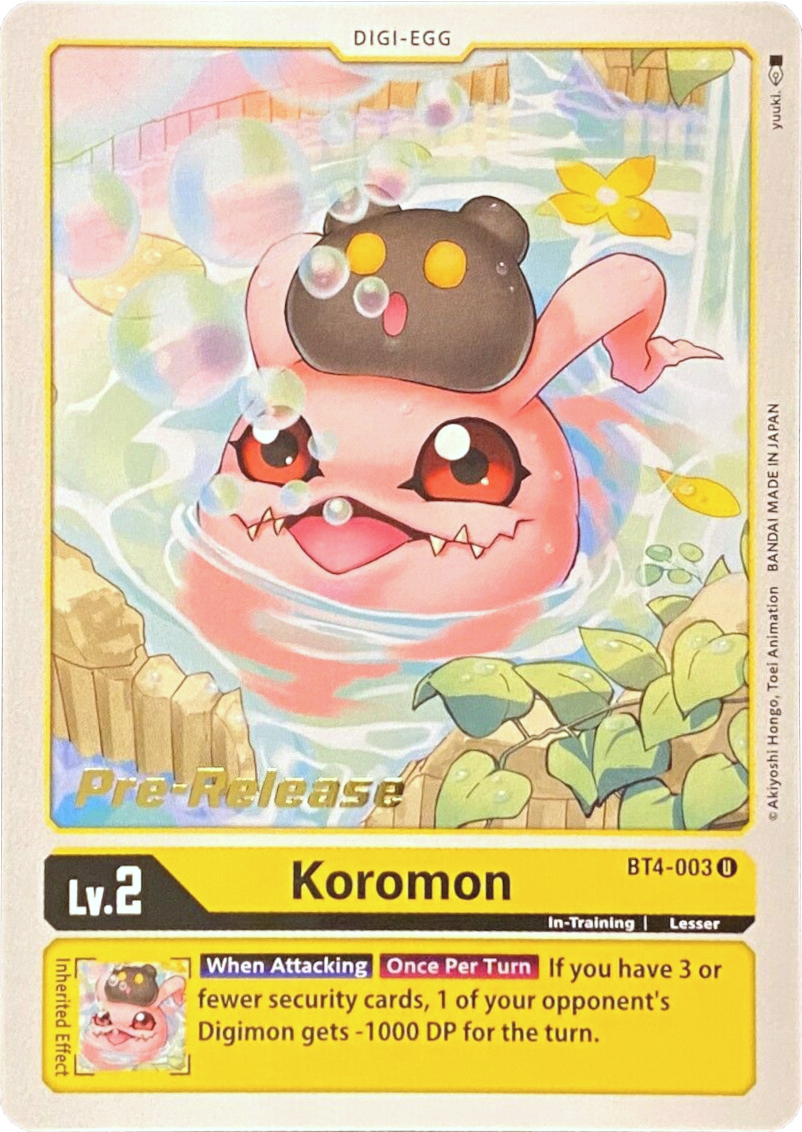 Koromon [BT4-003] [Great Legend Pre-Release Promos] | Arkham Games and Comics