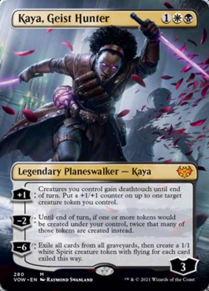 Kaya, Geist Hunter (Borderless) [Innistrad: Crimson Vow] | Arkham Games and Comics