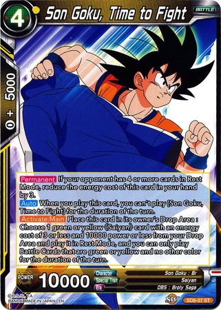 Son Goku, Time to Fight (Starter Deck - Rising Broly) [SD8-07] | Arkham Games and Comics