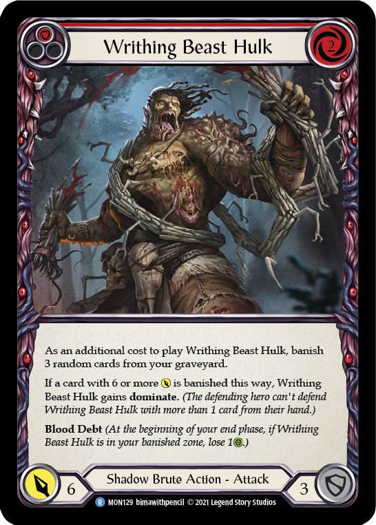 Writhing Beast Hulk (Red) [MON129-RF] (Monarch)  1st Edition Rainbow Foil | Arkham Games and Comics