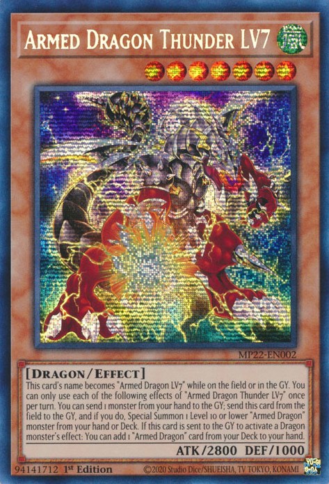 Armed Dragon Thunder LV7 [MP22-EN002] Prismatic Secret Rare | Arkham Games and Comics