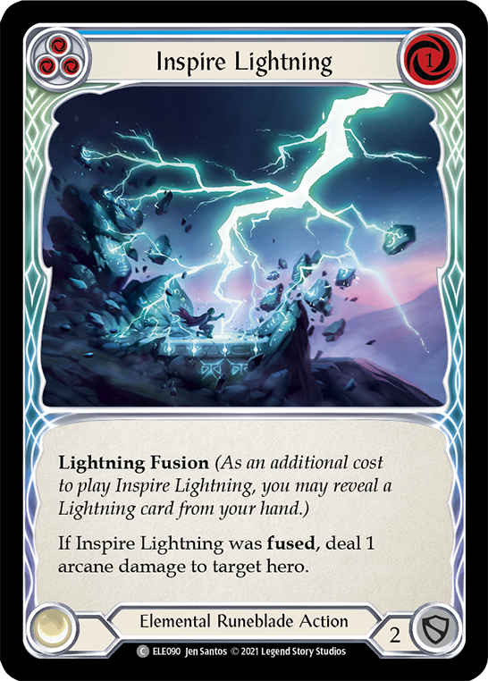 Inspire Lightning (Blue) [ELE090] (Tales of Aria)  1st Edition Normal | Arkham Games and Comics