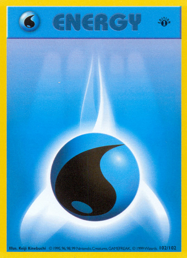 Water Energy (102/102) (Shadowless) [Base Set 1st Edition] | Arkham Games and Comics