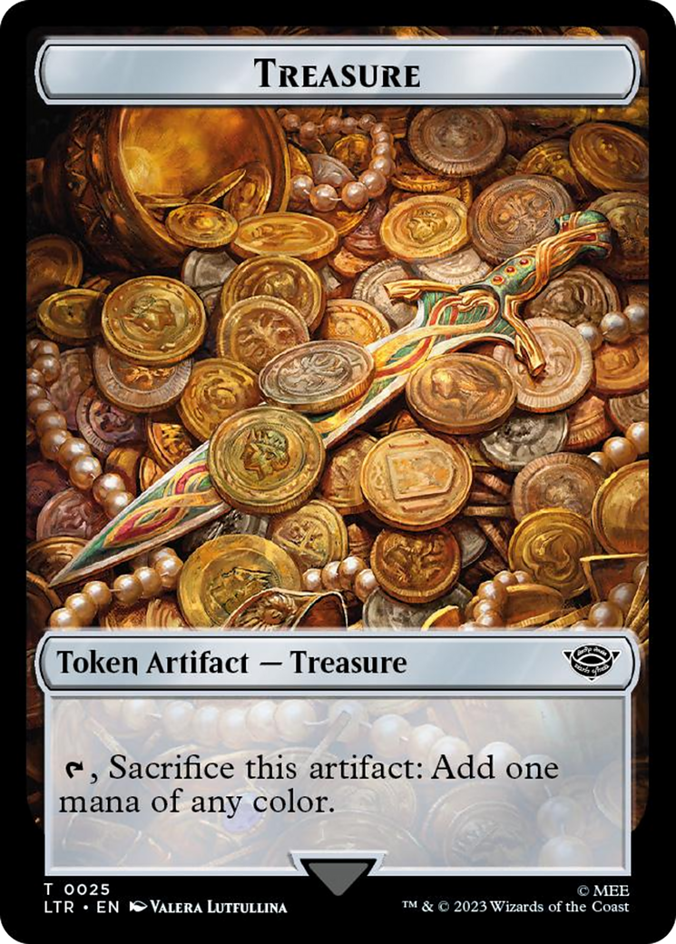 Treasure // Food (0022) Double-Sided Token (Surge Foil) [The Lord of the Rings: Tales of Middle-Earth Tokens] | Arkham Games and Comics