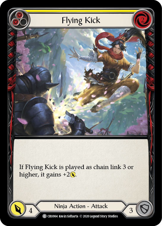 Flying Kick (Yellow) [CRU064] (Crucible of War)  1st Edition Rainbow Foil | Arkham Games and Comics