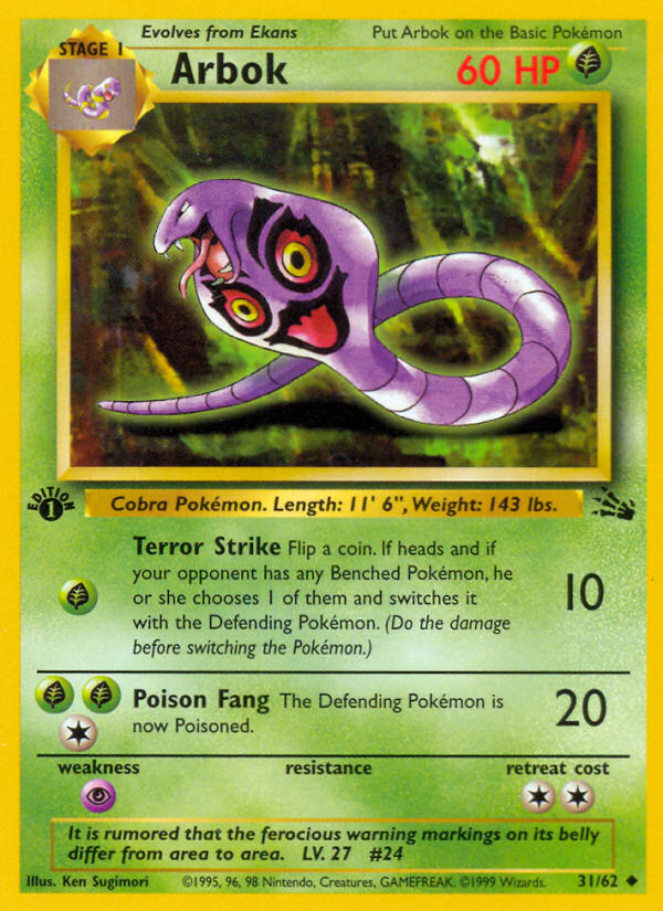 Arbok (31/62) [Fossil 1st Edition] | Arkham Games and Comics