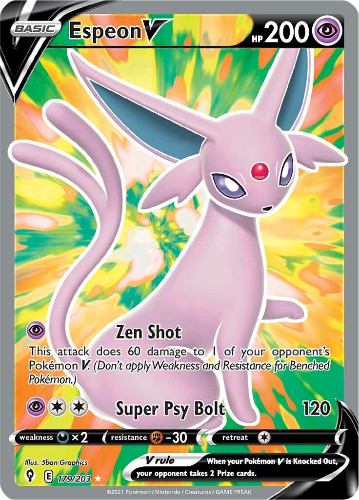 Espeon V (179/203) [Sword & Shield: Evolving Skies] | Arkham Games and Comics