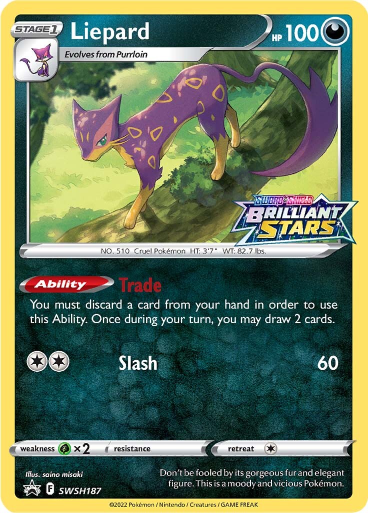 Liepard (SWSH187) (Prerelease Promo) [Sword & Shield: Black Star Promos] | Arkham Games and Comics