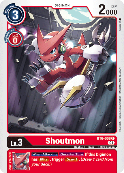 Shoutmon [BT6-008] [Double Diamond] | Arkham Games and Comics