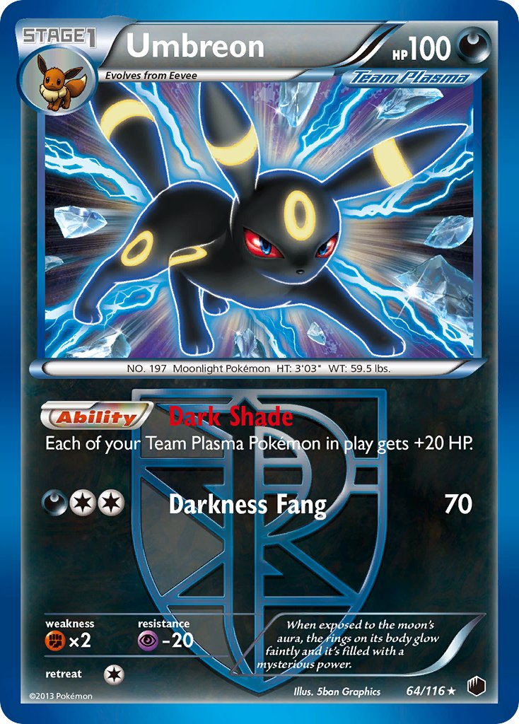 Umbreon (64/116) (Moltres Legendary Battle Deck) (Theme Deck Exclusive) [Black & White: Plasma Freeze] | Arkham Games and Comics