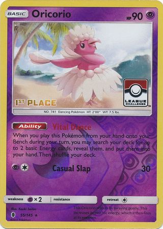 Oricorio (55/145) (League Promo 1st Place) [Sun & Moon: Guardians Rising] | Arkham Games and Comics